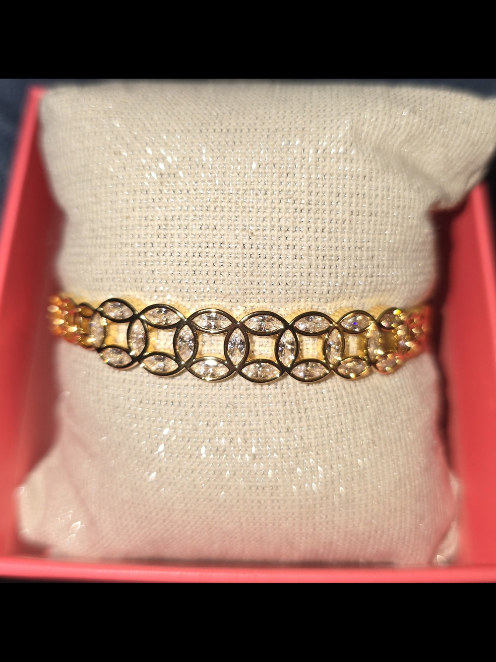 Gold Crystal Link Bracelet - Women Jewelry